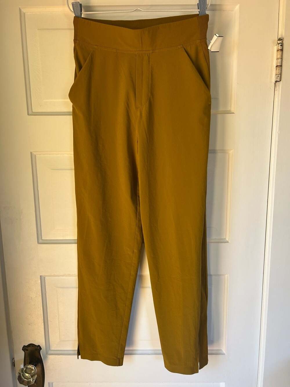 Athleta Brooklyn Textured Ankle Pant in Brass Yellow